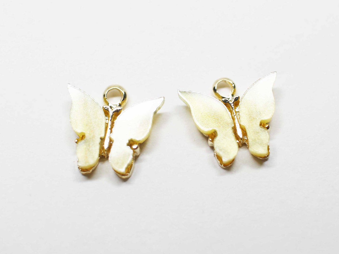 [P1058]2pcs/Acrylic Butterfly Charm/Brass/Gold/11x11mm