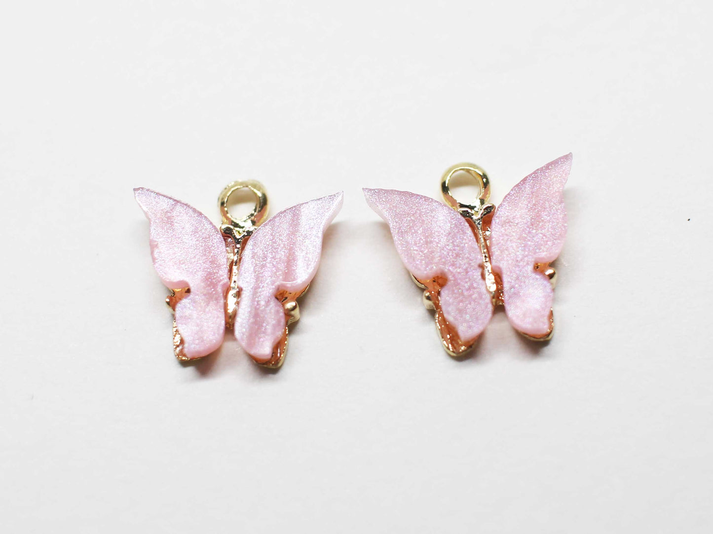 [P1058]2pcs/Acrylic Butterfly Charm/Brass/Gold/11x11mm