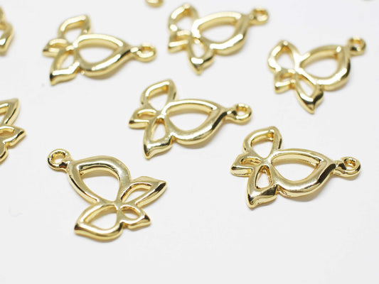 [P1067]4pcs/Butterfly pendant/Brass/Gold/15.5x19mm