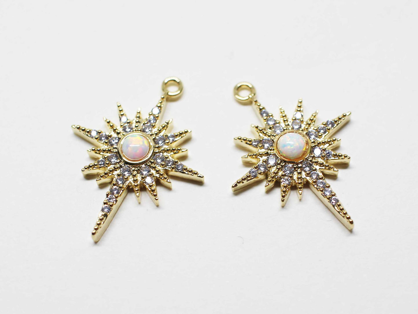 [P1069]1pcs/Large Opal Star Pendant/Brass/Gold/21.5x16.5mm