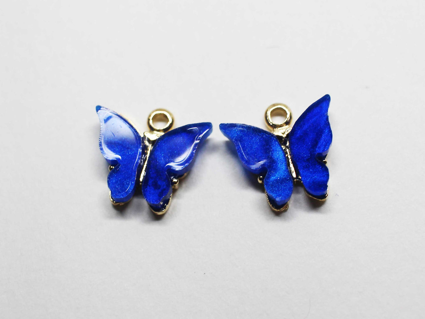 [P1058]2pcs/Acrylic Butterfly Charm/Brass/Gold/11x11mm