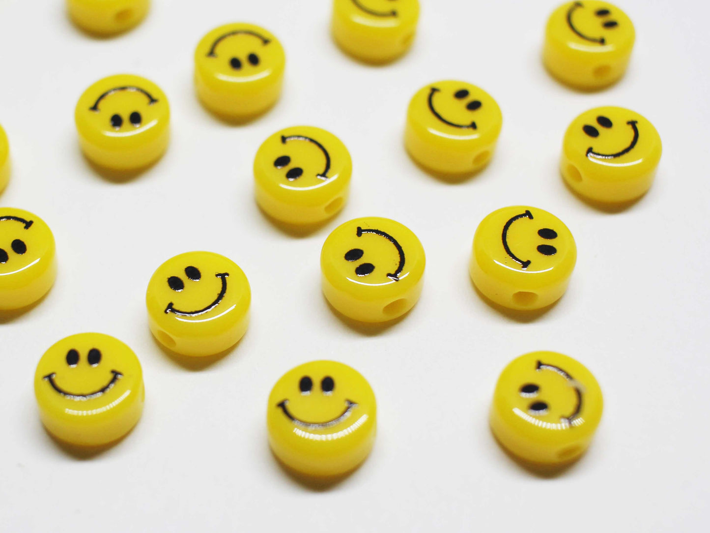 [P1090]/2pcs/Smilely Face Charm/acrylic/6,8,10,12mm