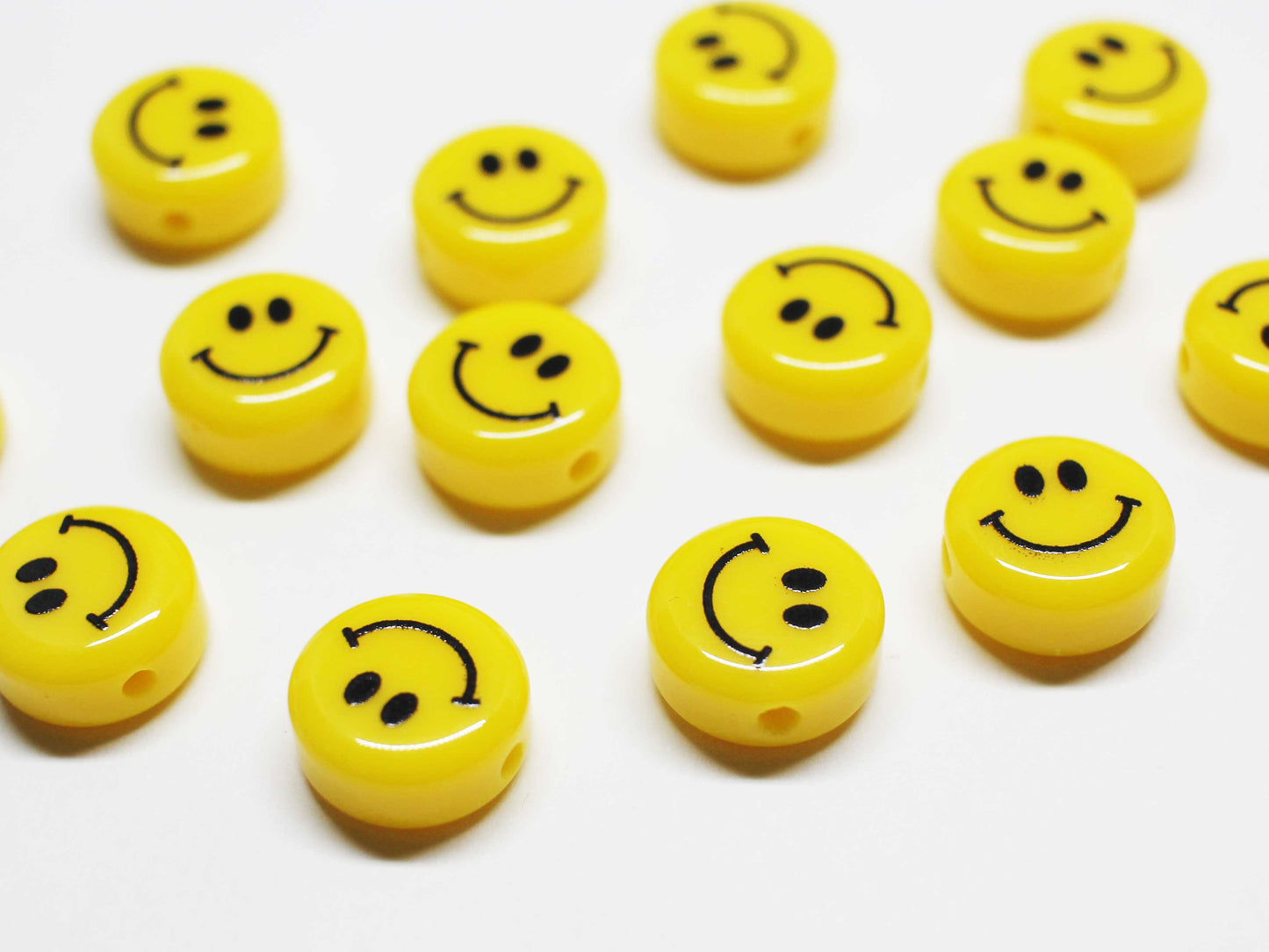 [P1090]/2pcs/Smilely Face Charm/acrylic/6,8,10,12mm