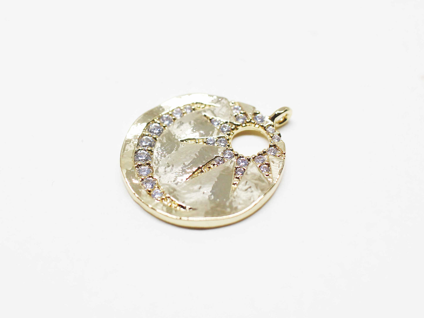 [P1097]/1pcs/Sun and Moon Charm/Brass/Gold/16.5mm