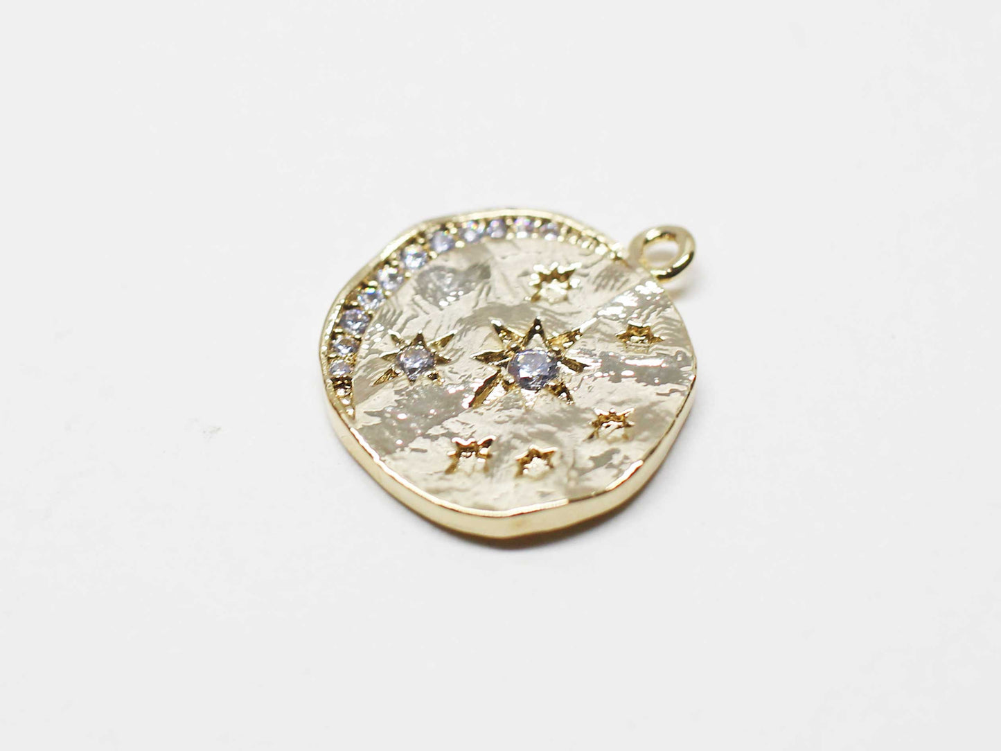 [P1098]/1pcs/Cubic Constellation Charm/Brass/Gold/15mm