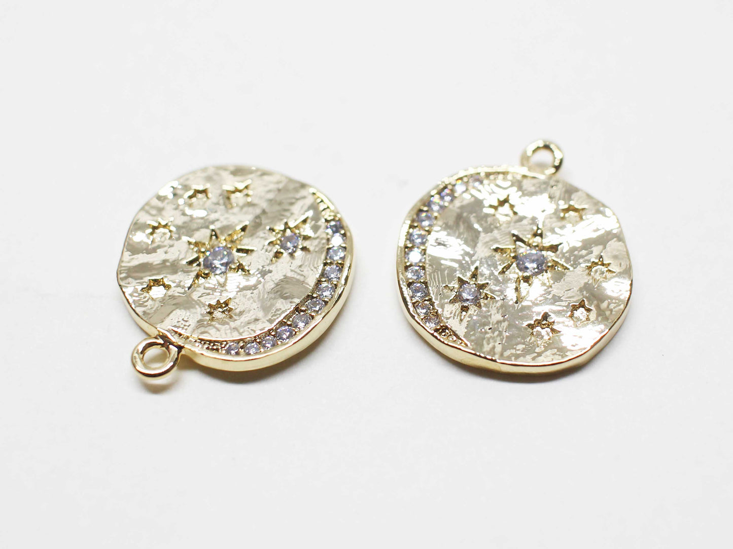 [P1098]/1pcs/Cubic Constellation Charm/Brass/Gold/15mm