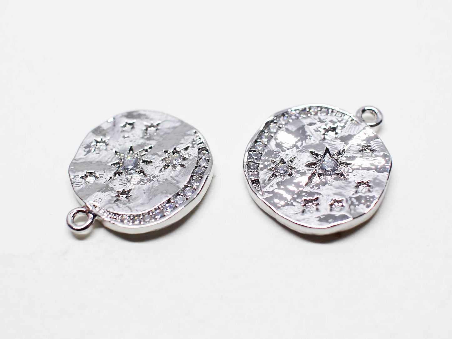 [P1098]/1pcs/Cubic Constellation Charm/Brass/Rhodium/15mm