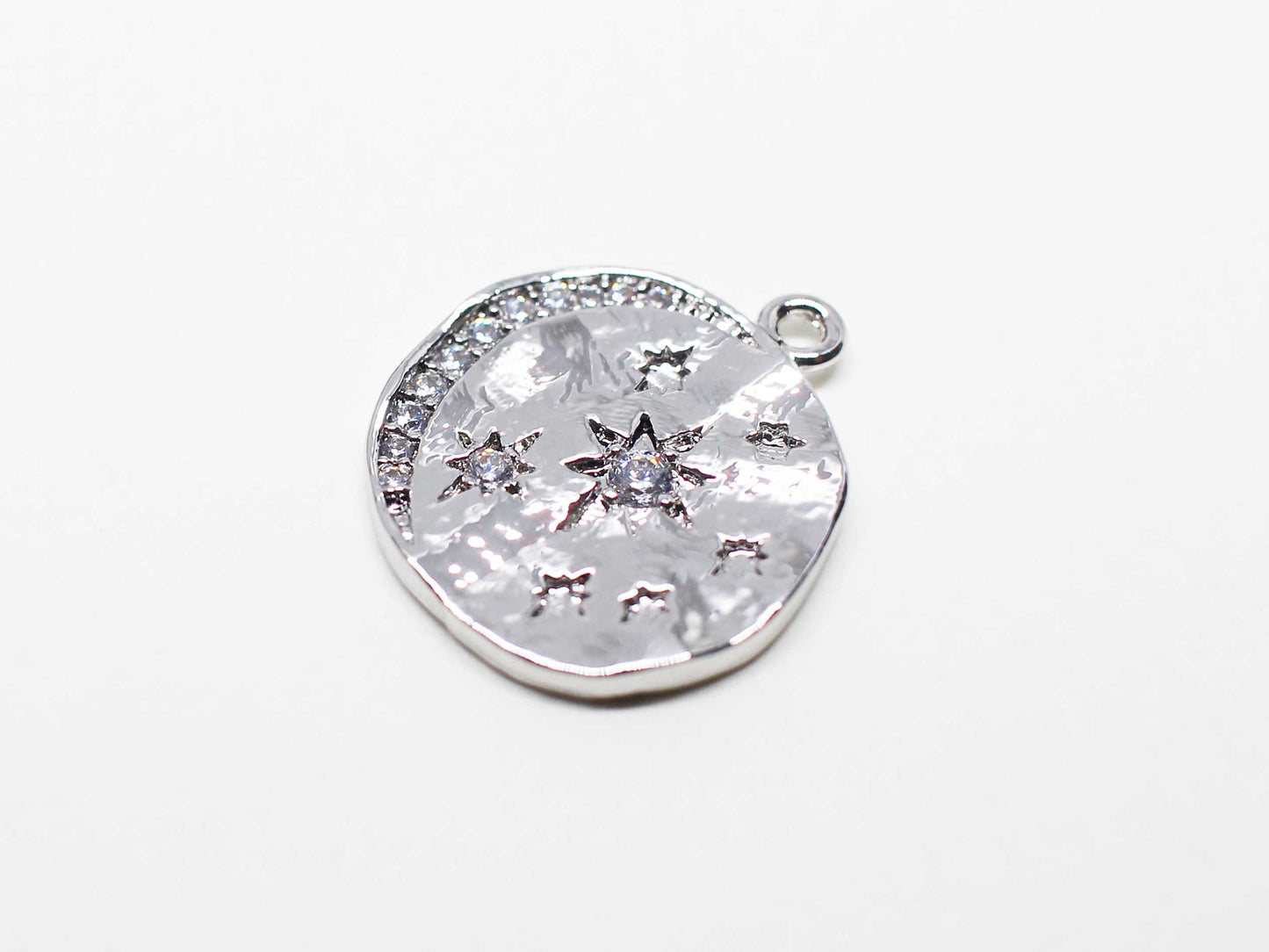 [P1098]/1pcs/Cubic Constellation Charm/Brass/Rhodium/15mm