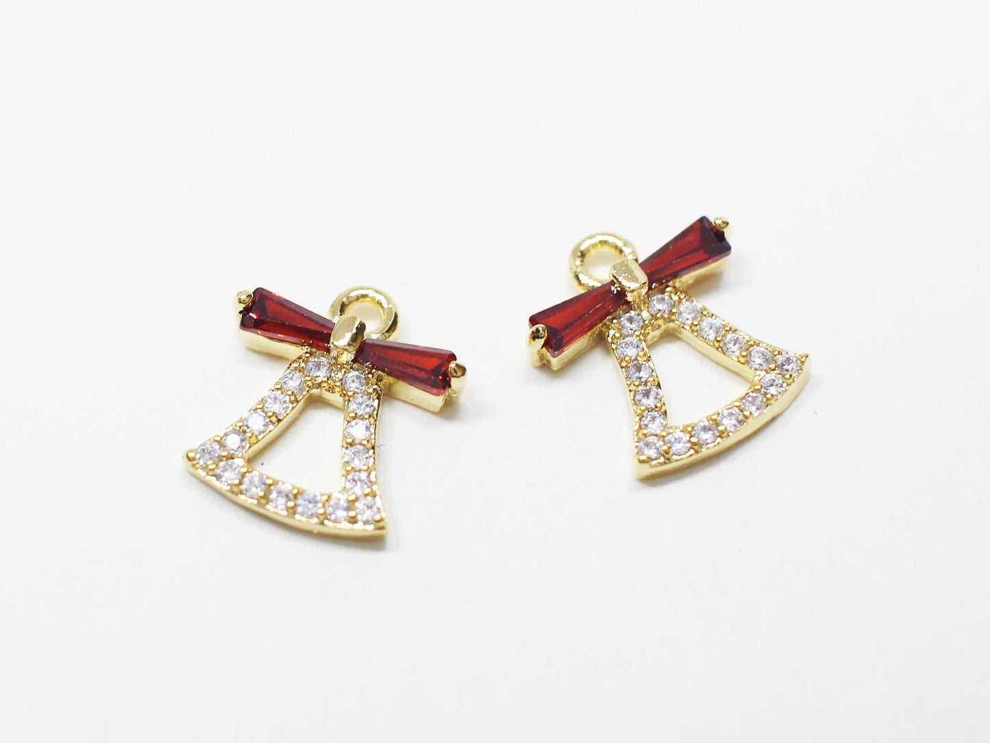 [P1102]/2pcs/Cubic bell Charm/Brass/Gold/10.8x10mm