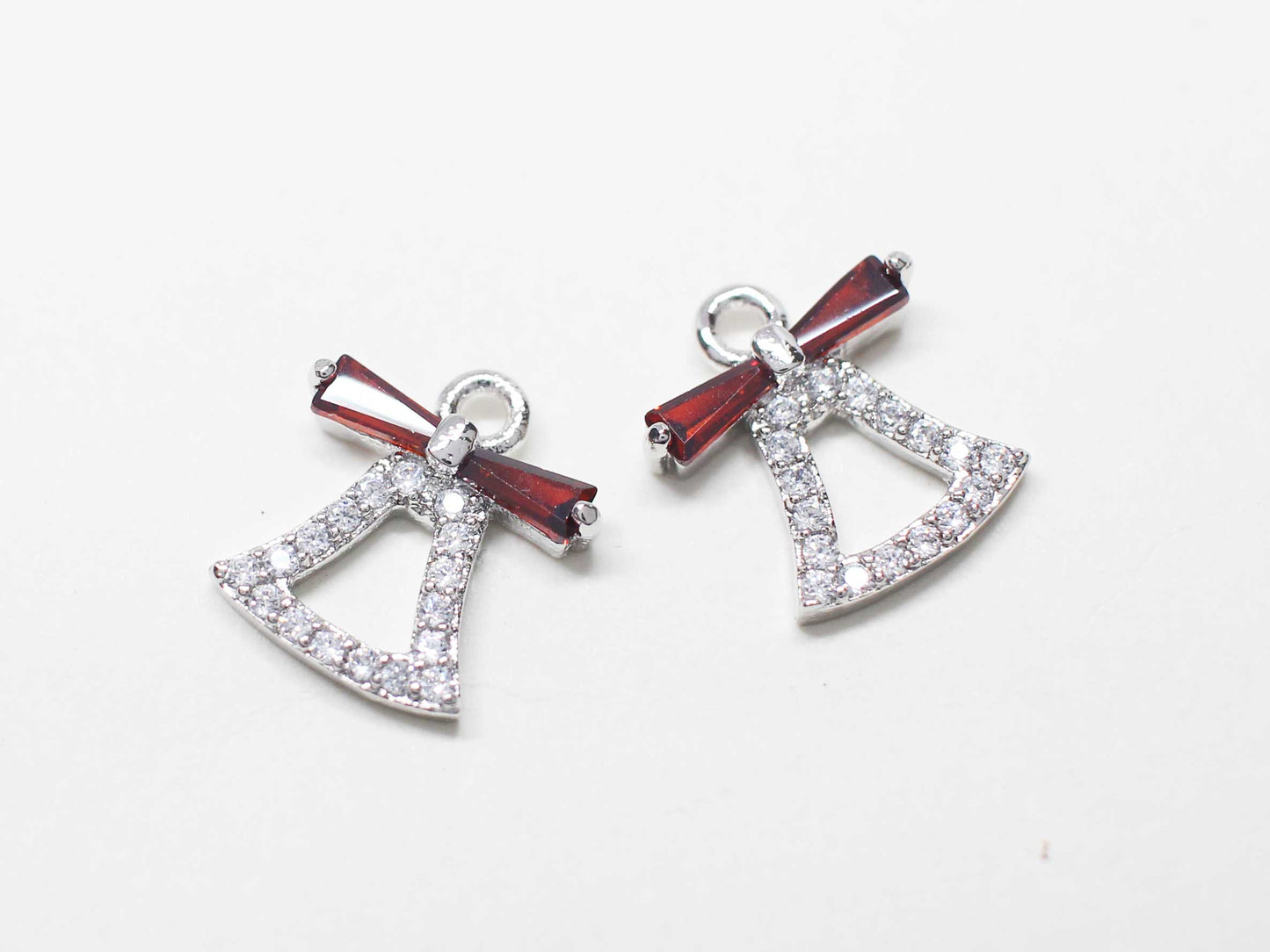 [P1102]/2pcs/Cubic bell Charm/Brass/Rhodium/10.8x10mm