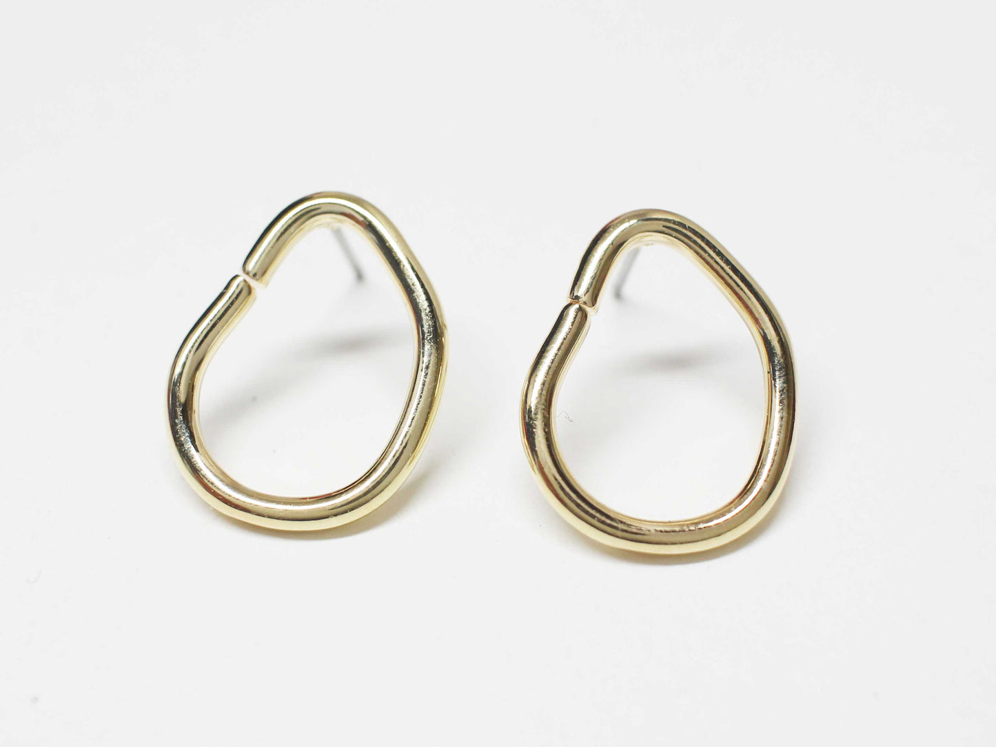 [E0404]/1 pair/Open Oval Earrings/ Brass/Gold plated/20x16mm