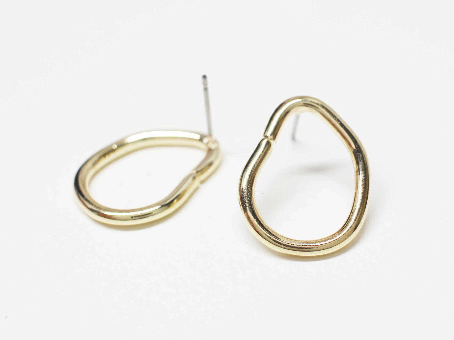 [E0404]/1 pair/Open Oval Earrings/ Brass/Gold plated/20x16mm