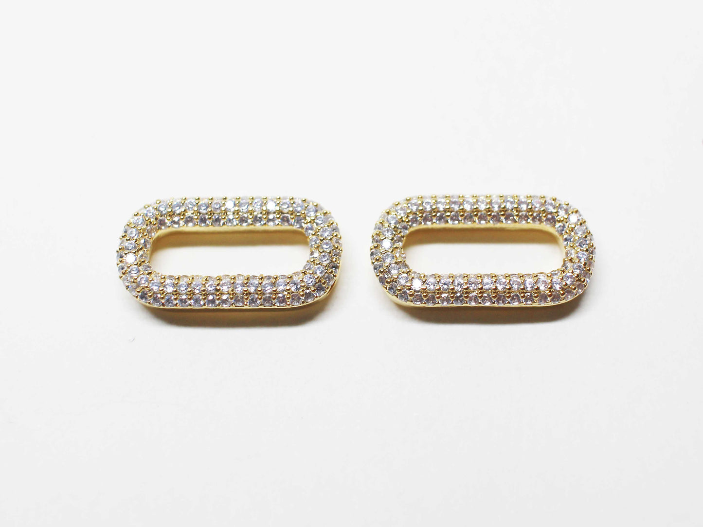 [P1114]/1pcs/Large Oval Cubic charmBrass/Gold/18x10mm