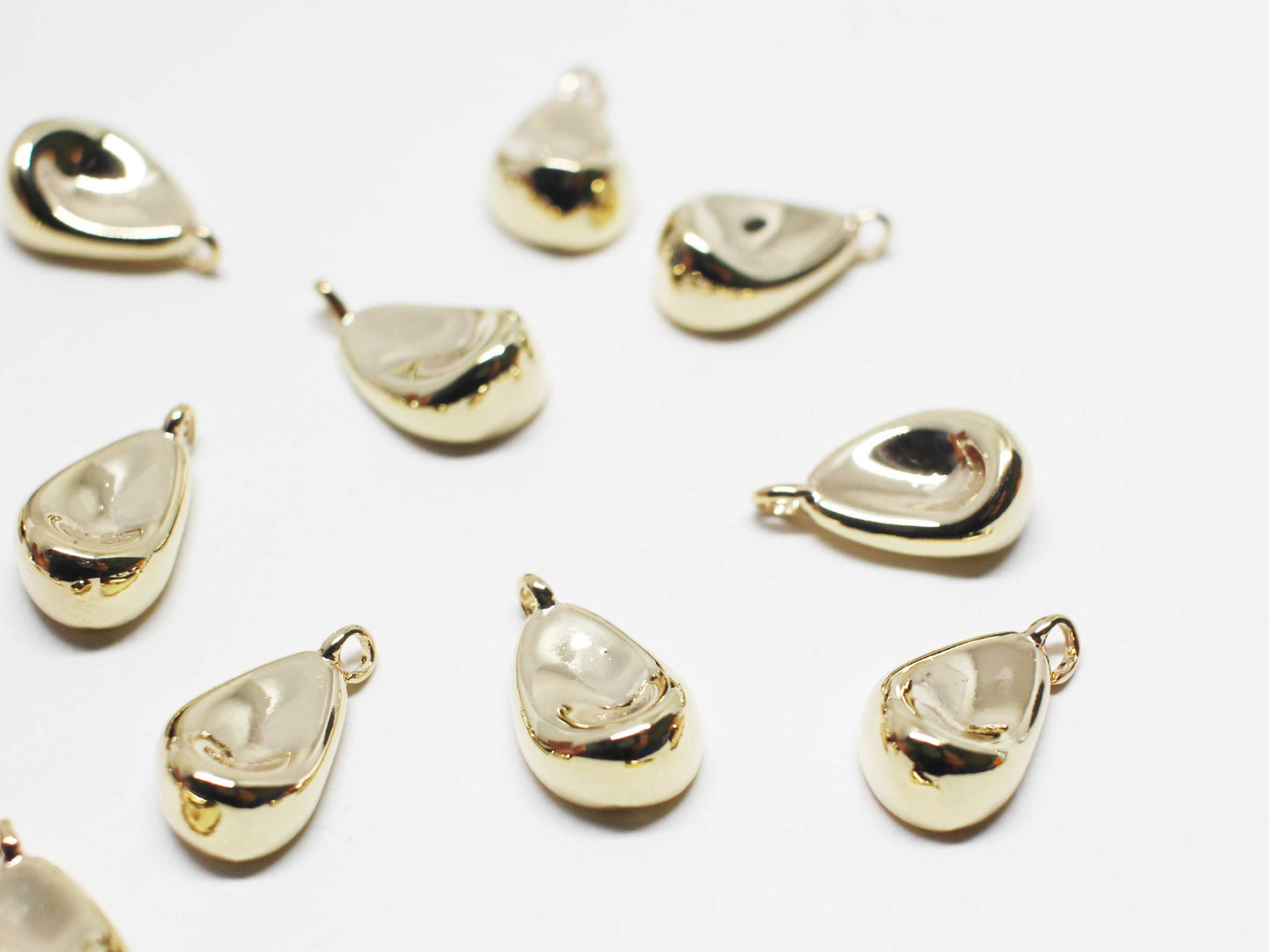 [P1126]/2pcs/Crushed Teardrop charm/Brass/Gold/13.5x8mm