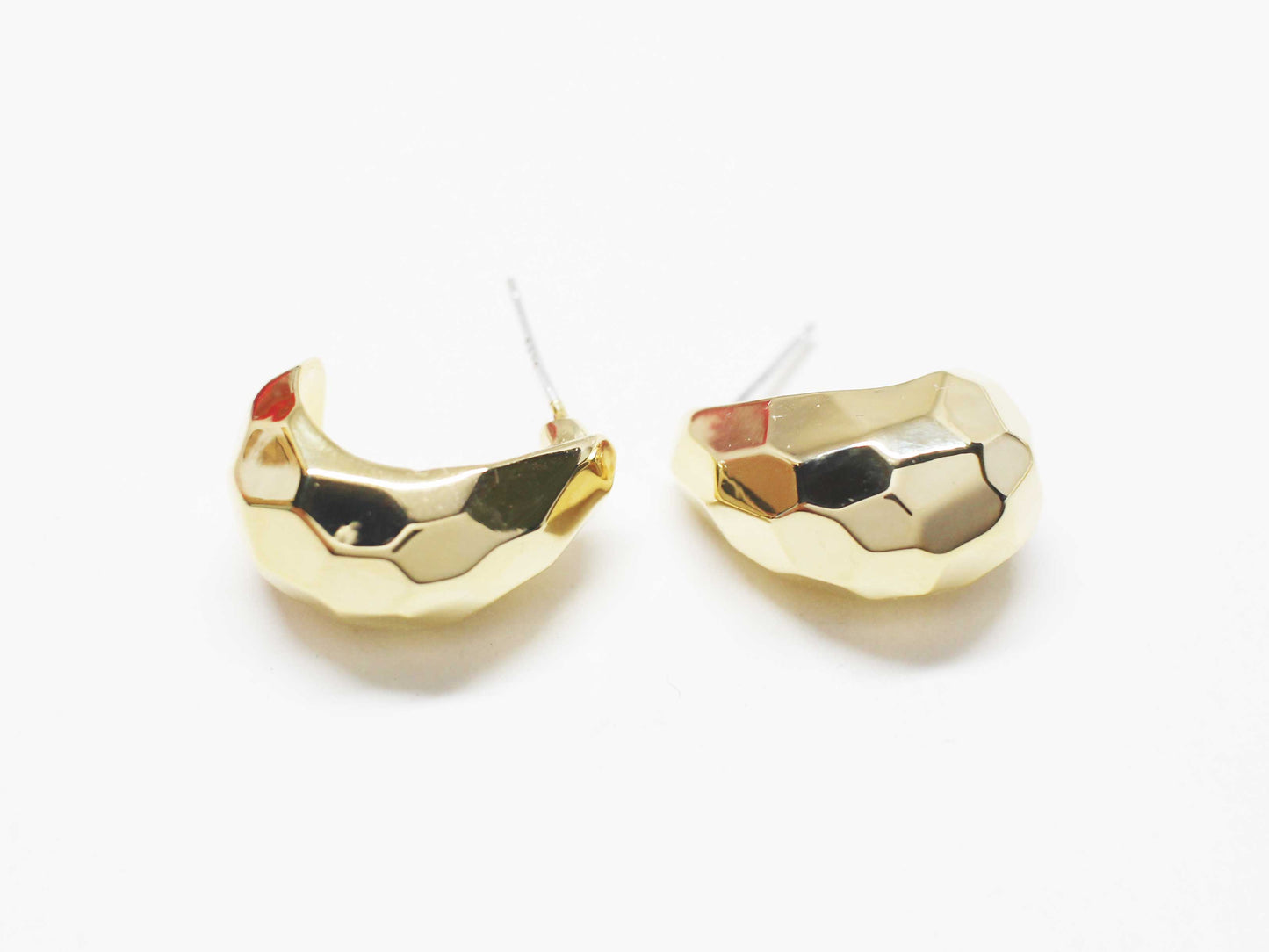 [E0413]/1 pair/Angled Earrings/ Brass/Gold plated/20x10mm