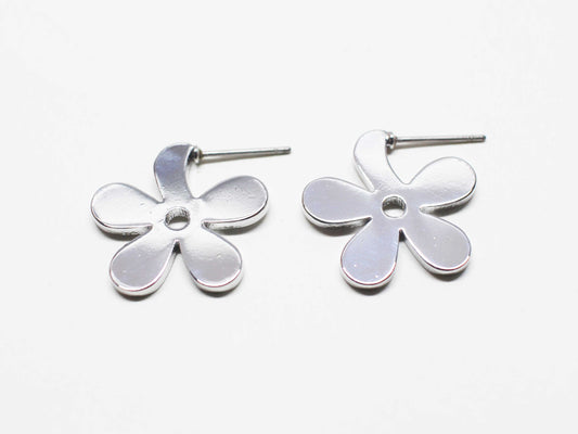 [E0414]/1 pair/Large Petal Earrings/ Brass/Gold plated/20x20mm