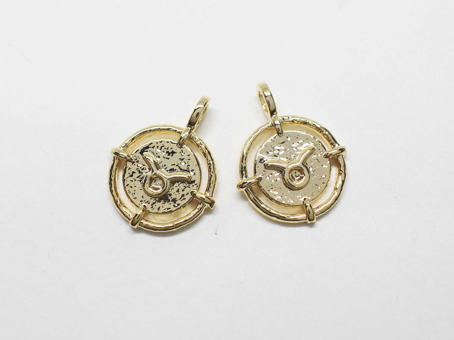 [P1141]/2pcs/MIni coin constellation charm/Brass/Rhodium/11.5mm