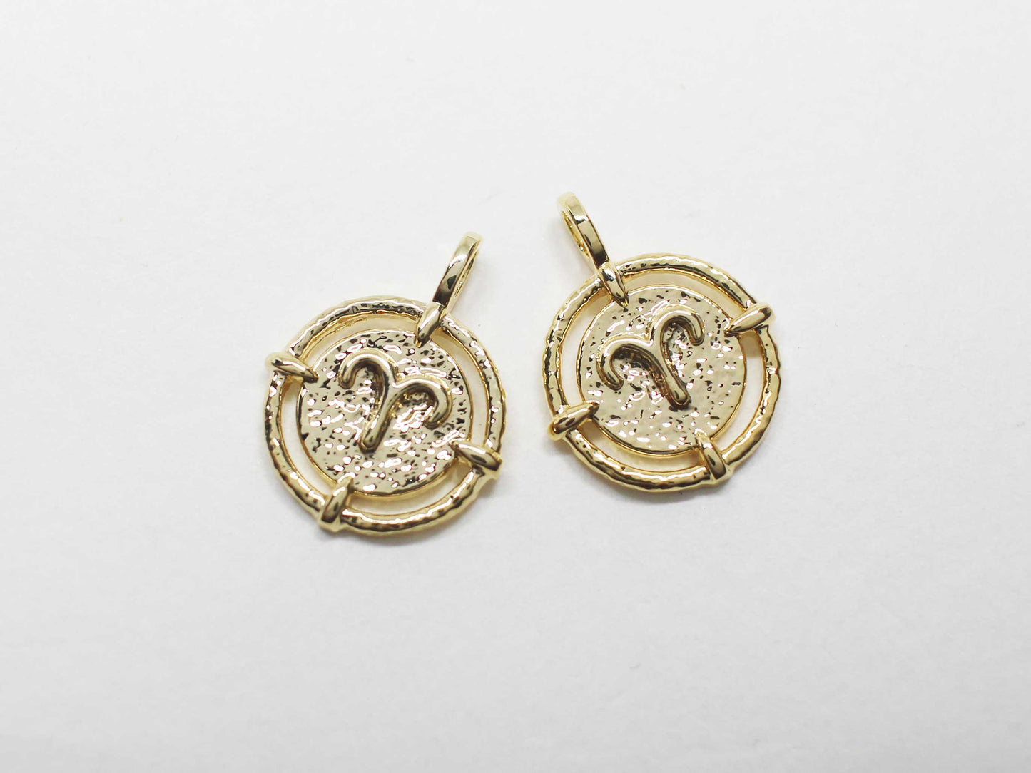 [P1141]/2pcs/MIni coin constellation charm/Brass/Rhodium/11.5mm