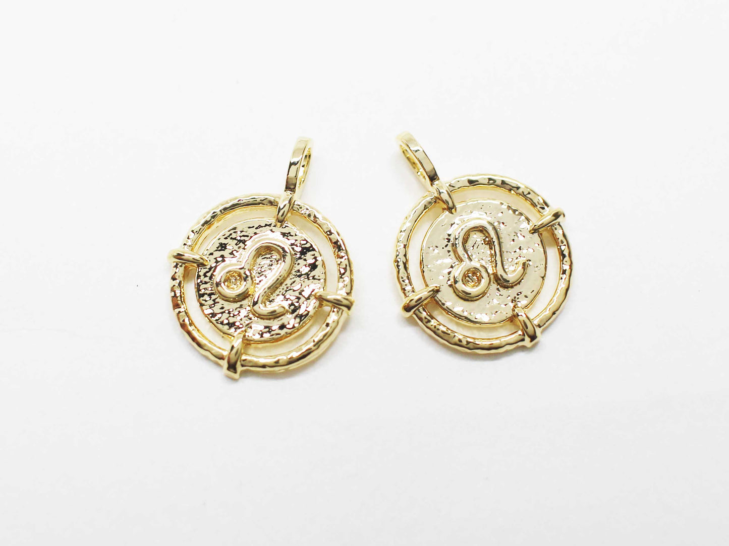 [P1141]/2pcs/MIni coin constellation charm/Brass/Rhodium/11.5mm