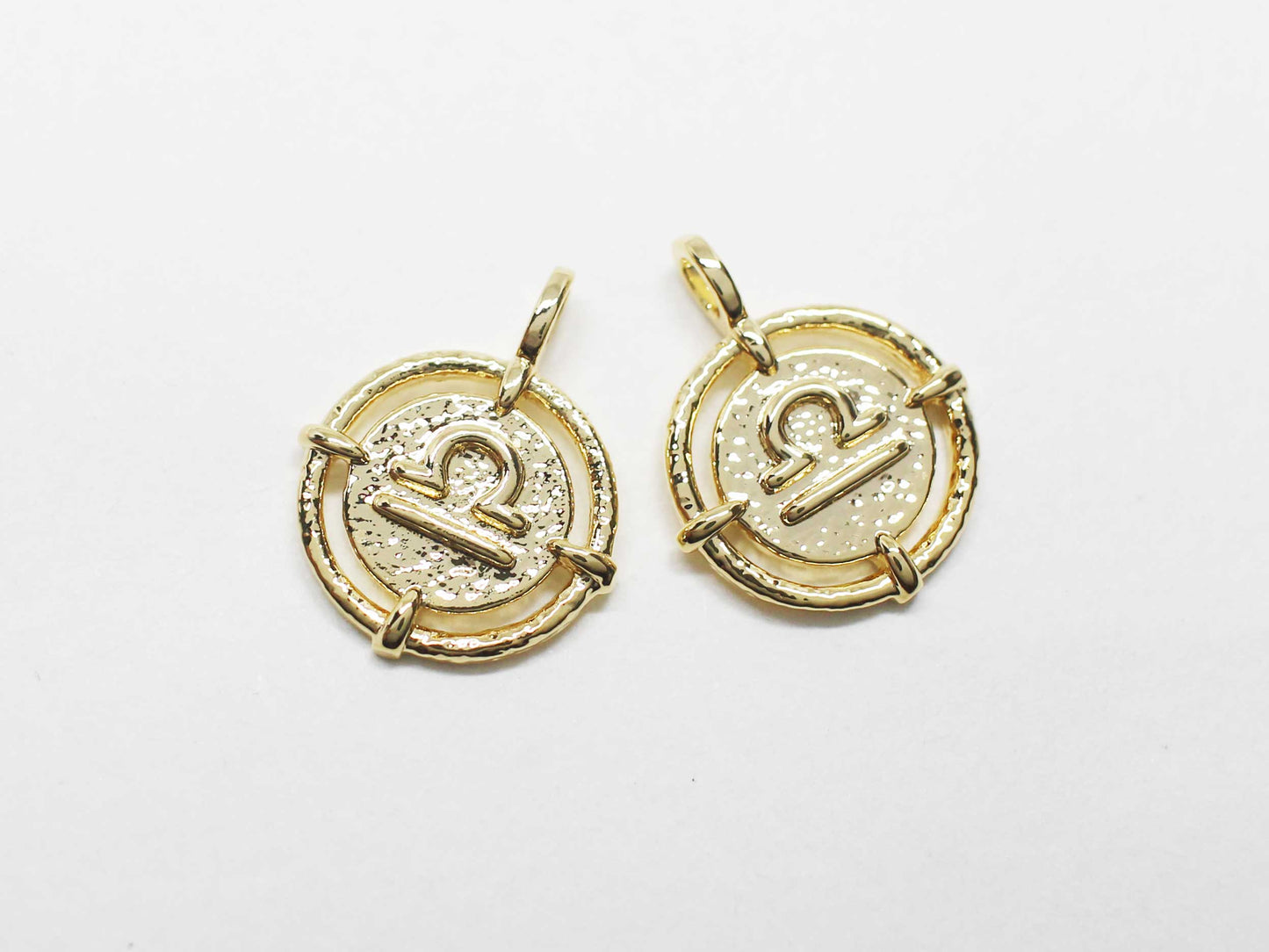 [P1141]/2pcs/MIni coin constellation charm/Brass/Rhodium/11.5mm