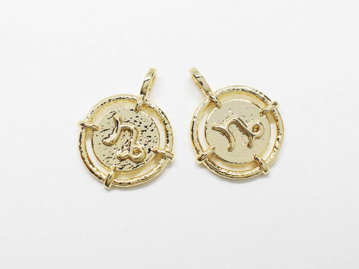 [P1141]/2pcs/MIni coin constellation charm/Brass/Rhodium/11.5mm