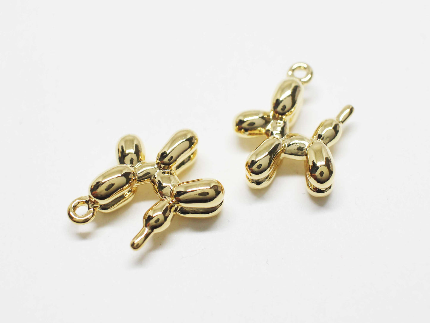 [P1142]/2pcs/Balloon Dog Charm/Brass/Gold/17.7X14mm