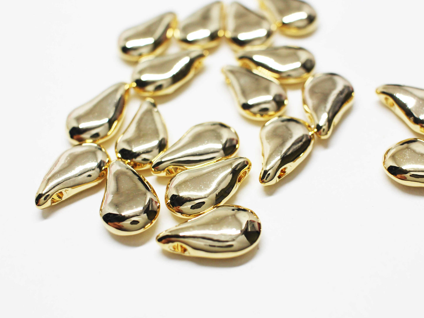 [P1148]/2pcs/Chubby teardrop Charm/Brass/Gold/15.5x9mm