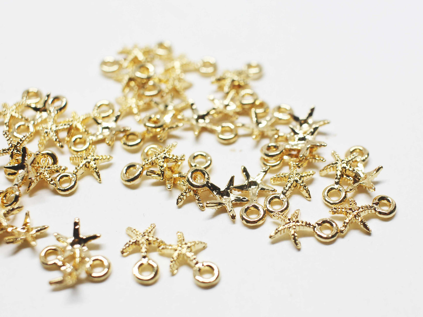 [P1153]/10pcs/Tiny Starfish charm/Brass/Gold/8.5x5.5mm