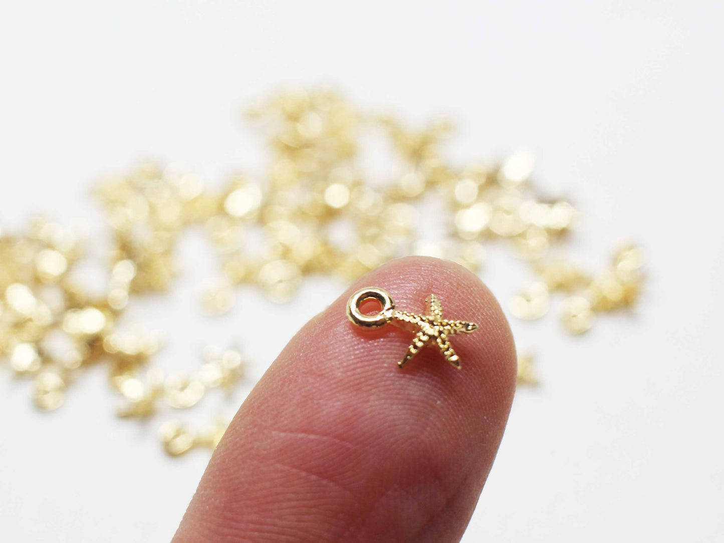 [P1153]/10pcs/Tiny Starfish charm/Brass/Gold/8.5x5.5mm