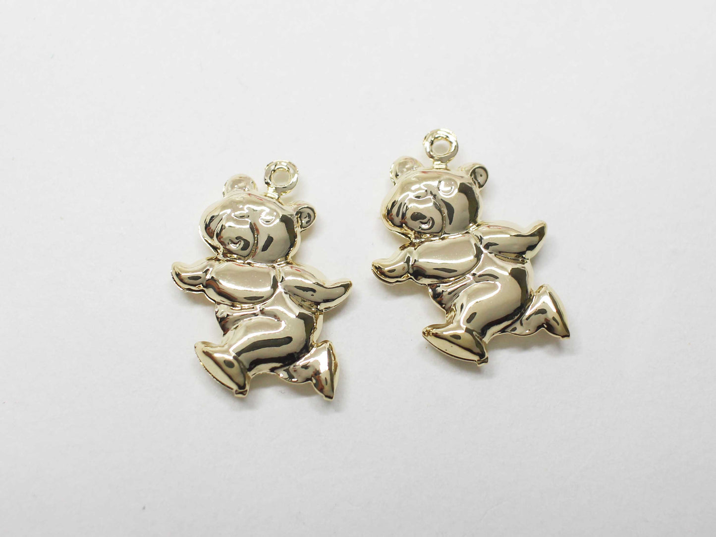 [P1154]/2pcs/Dancing Bear Charm/Aluminum/Gold/20x14mm