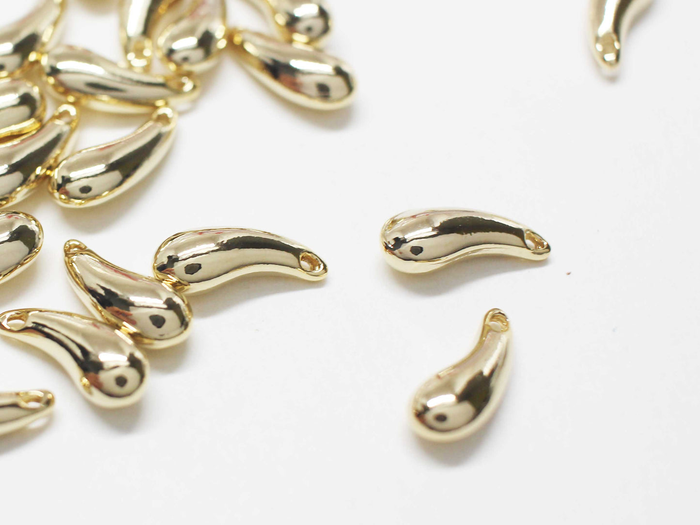 [P1148-1]/4pcs/Teardrop Charm/Brass/Gold/12.2X4.6mm