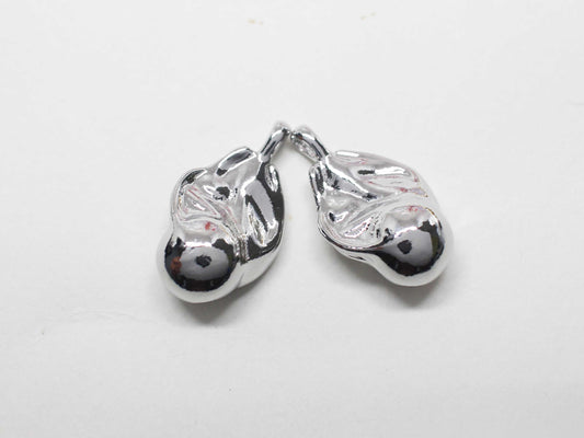 [P1157]/2pcs/metaphysical charm/Brass/Rhodium/23x13mm