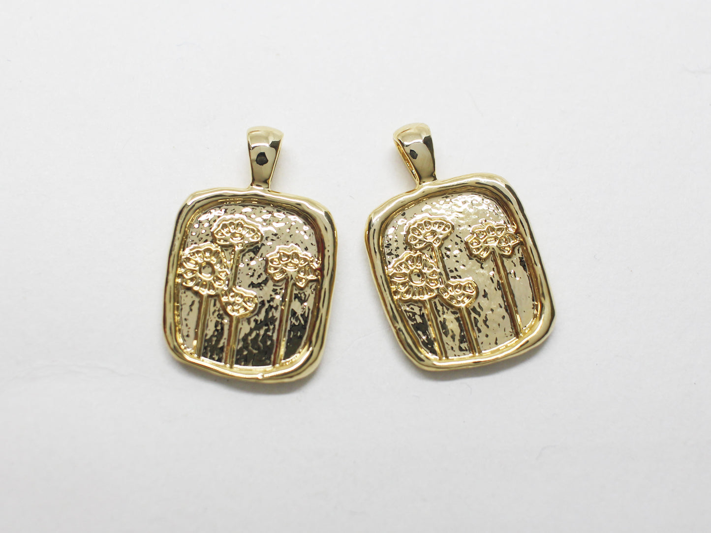 [P1161]/2pcs/Gypsophila Pendant/Brass/Gold/21x14mm