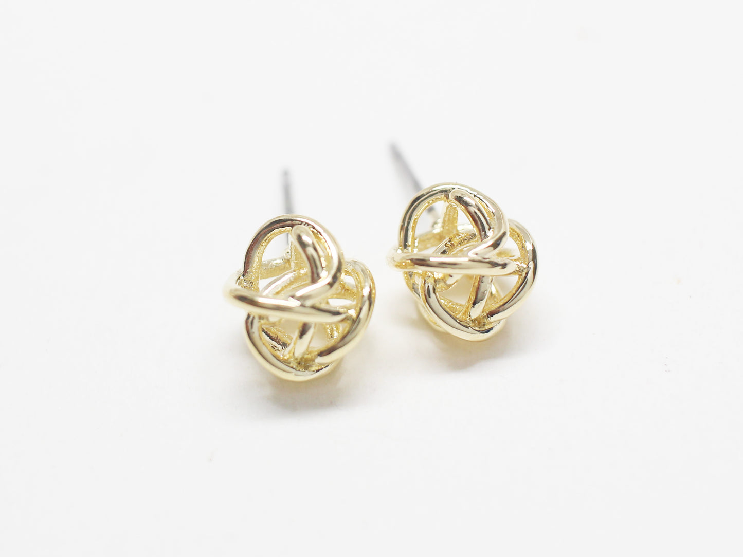 [E0426]/1 pair/Ball skein Earrings/ Brass/Gold plated/8x7mm