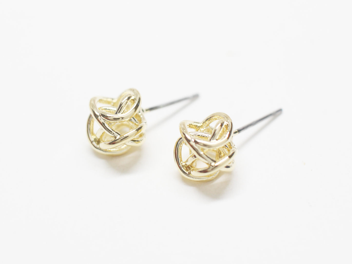 [E0426]/1 pair/Ball skein Earrings/ Brass/Gold plated/8x7mm