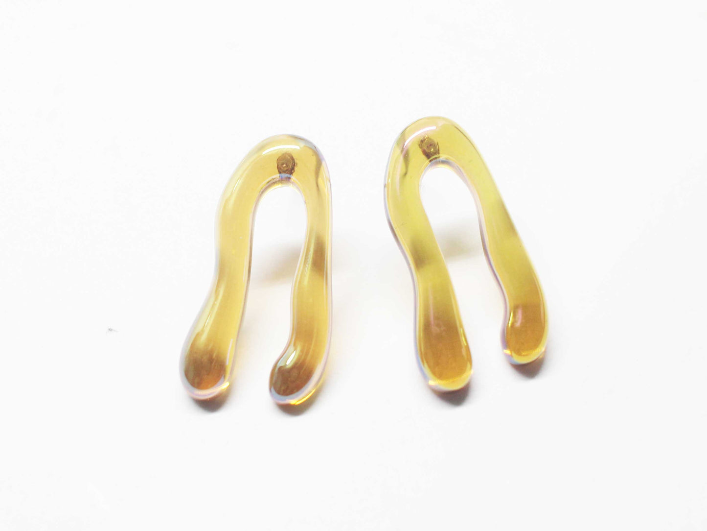 [E0428]/1 pair/Epoxy horseshoe earrings/Epoxy/26x14mm