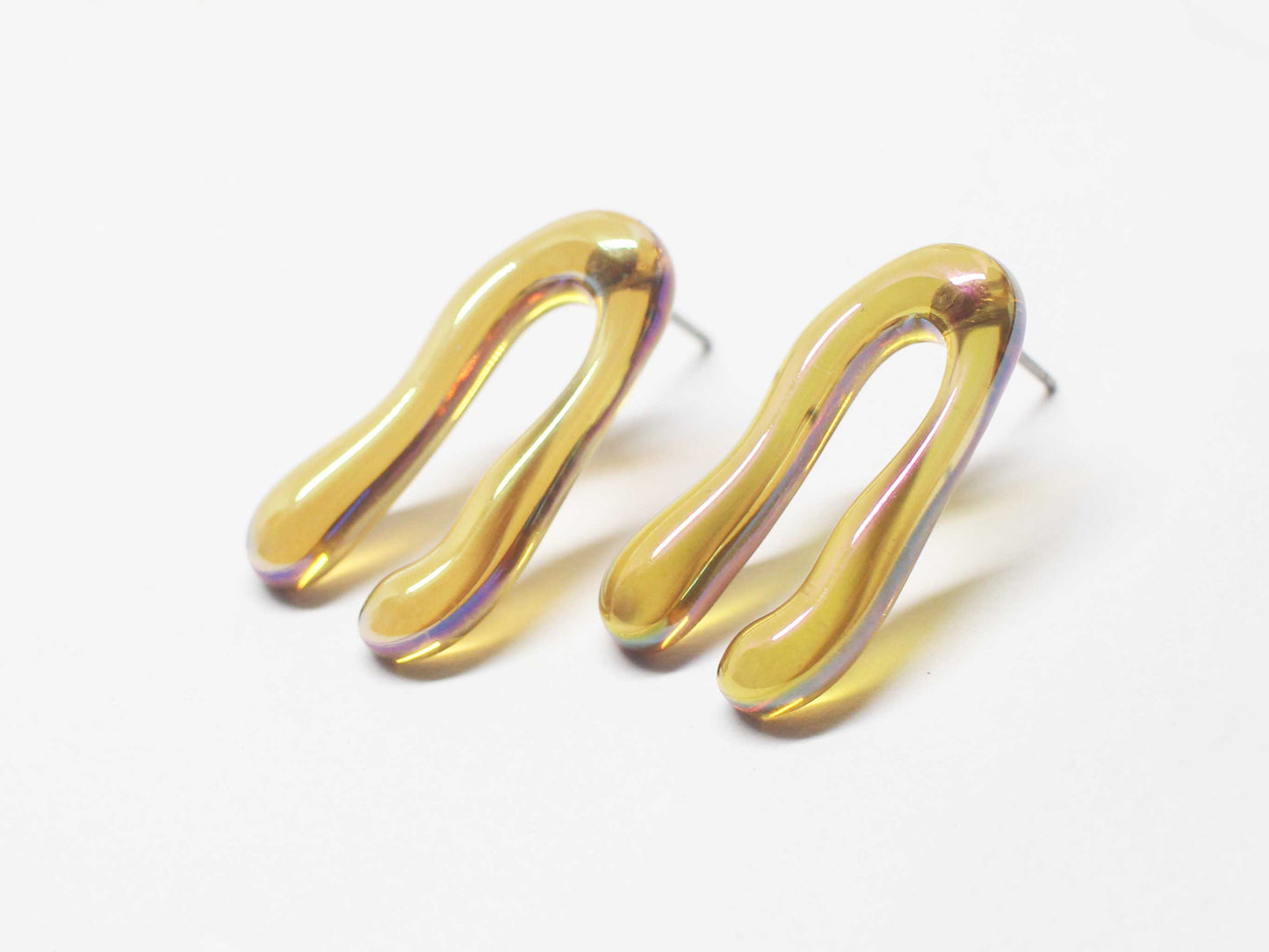 [E0428]/1 pair/Epoxy horseshoe earrings/Epoxy/26x14mm