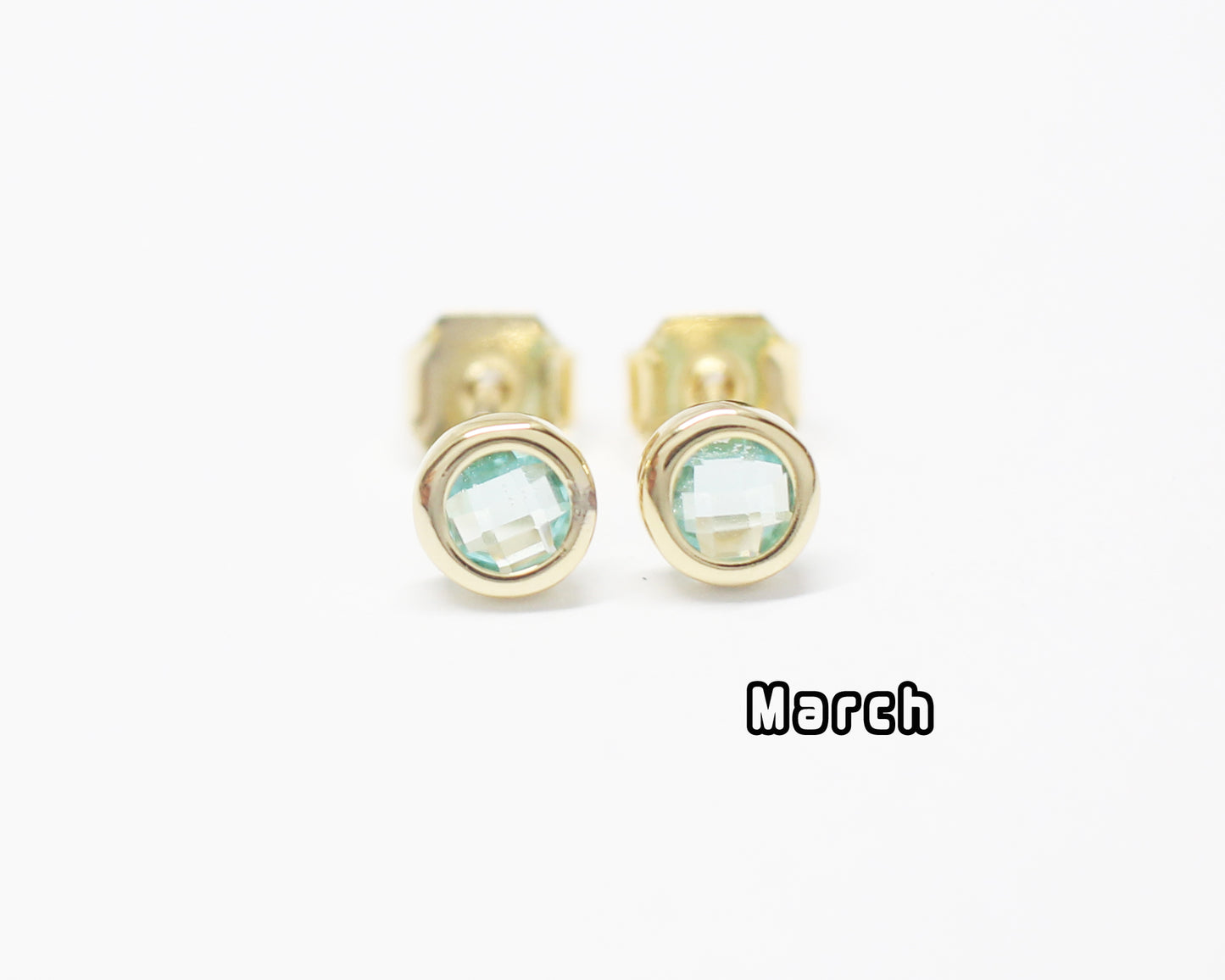 [E0429]/1 pair/BirthStone Earrings/Brass/Gold plated/5mm