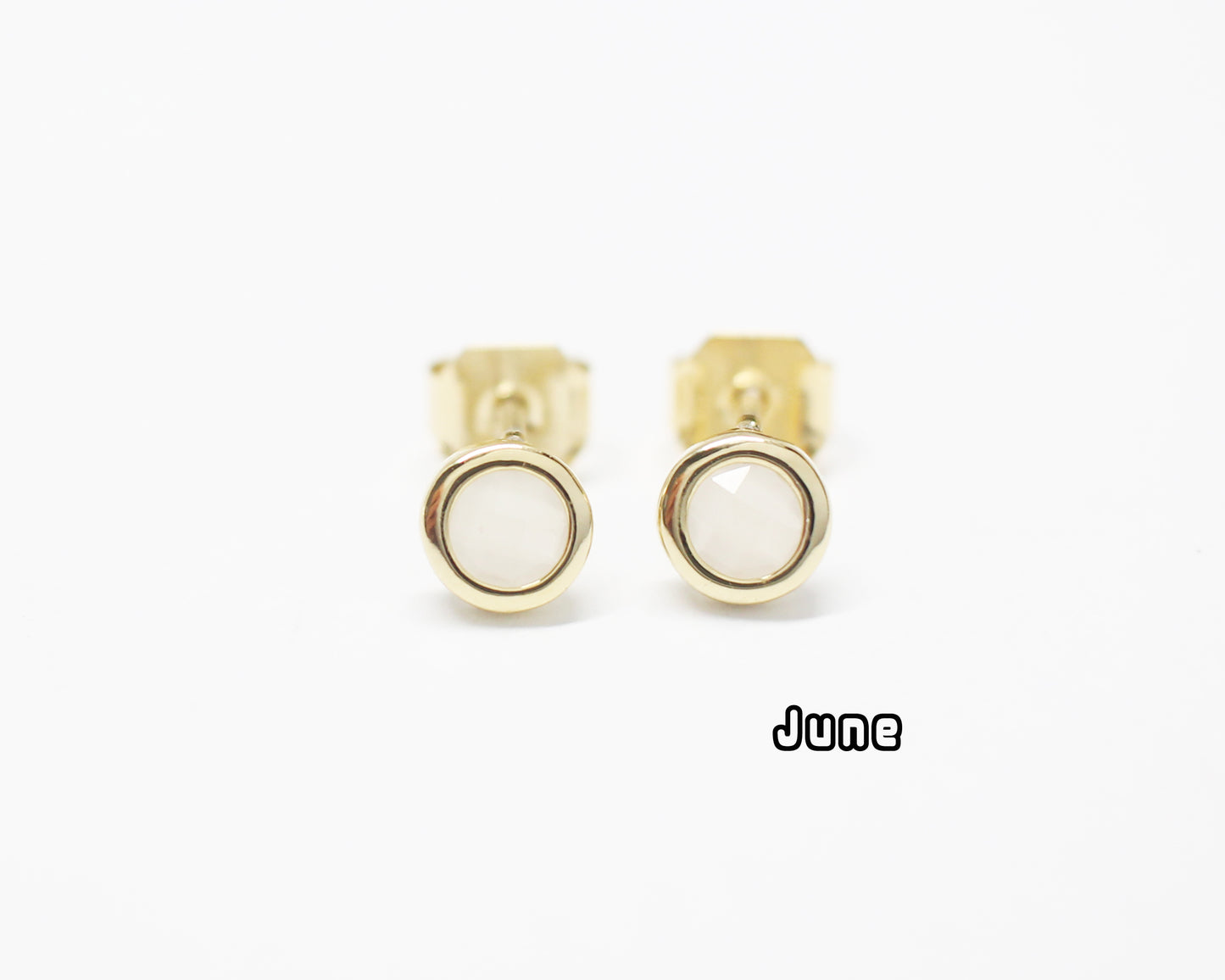 [E0429]/1 pair/BirthStone Earrings/Brass/Gold plated/5mm