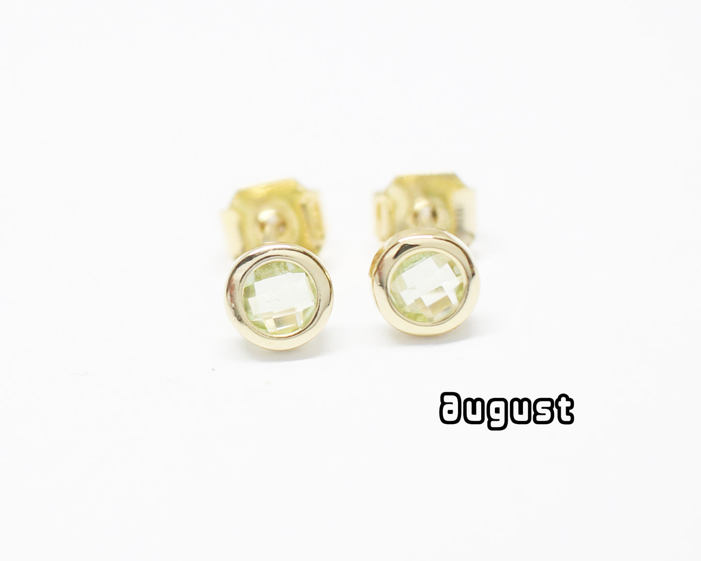 [E0429]/1 pair/BirthStone Earrings/Brass/Gold plated/5mm