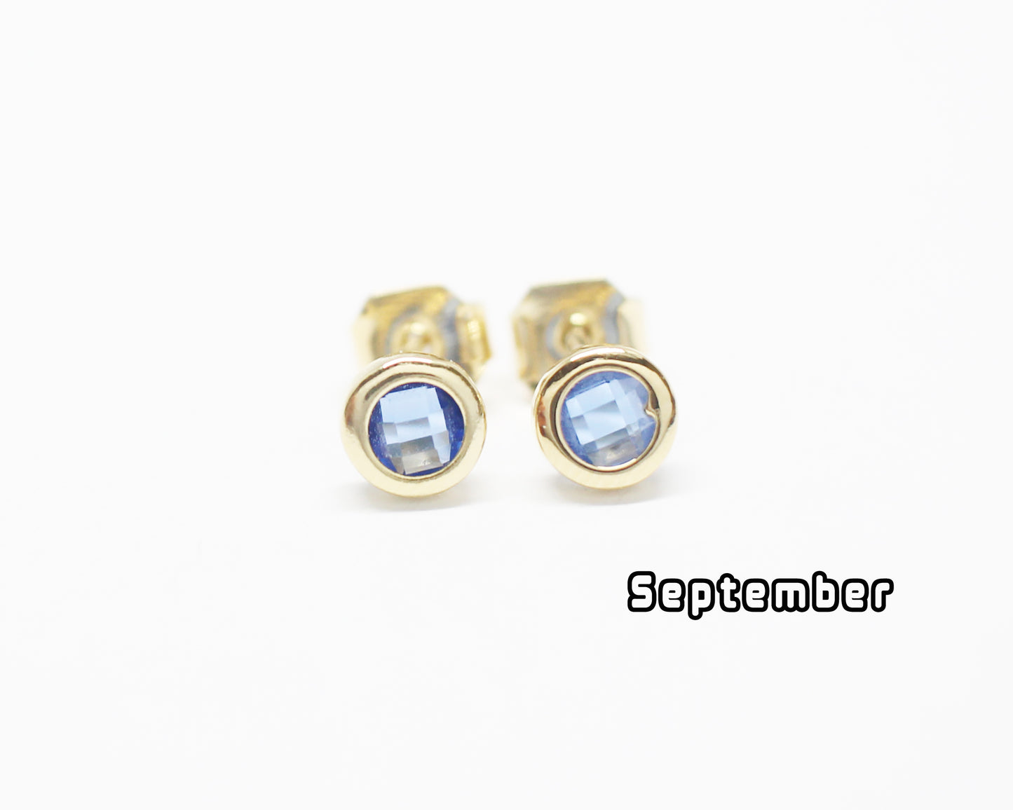 [E0429]/1 pair/BirthStone Earrings/Brass/Gold plated/5mm