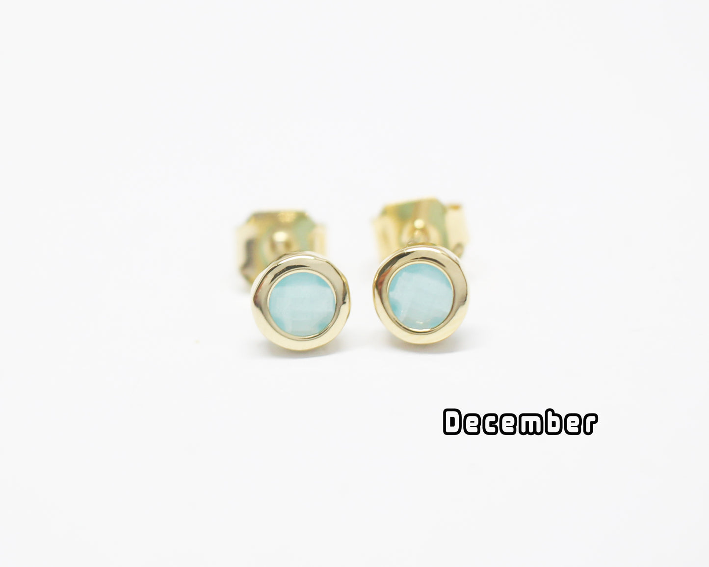 [E0429]/1 pair/BirthStone Earrings/Brass/Gold plated/5mm