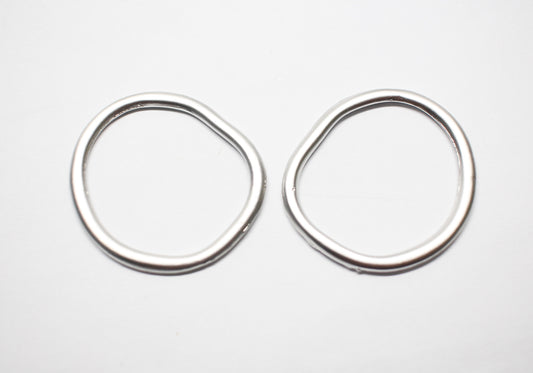 [P0905]2pcs/Vintage Ring Connector Large/ Pewter/Matte Rhodium/33mm