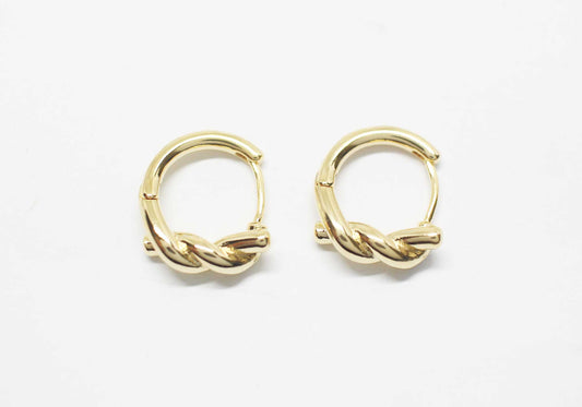 [E0432]/1 pair/Knot Earclip/ Brass/Gold plated/15mm