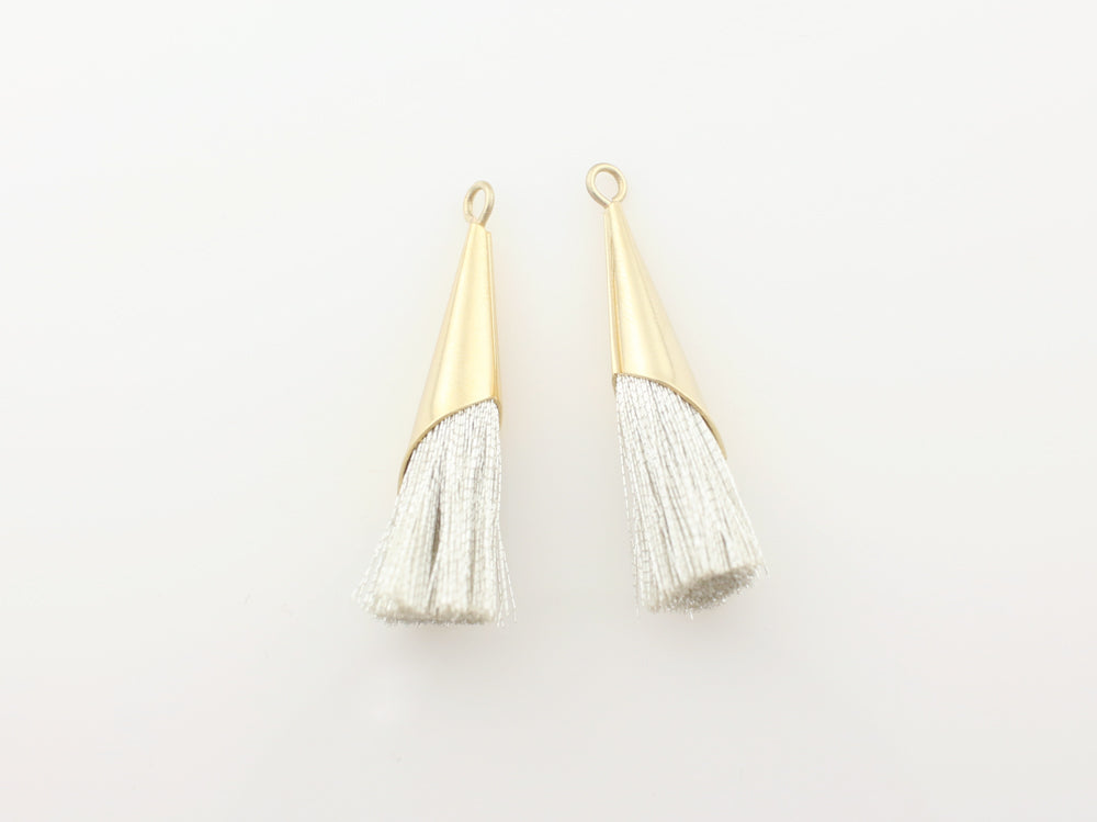 [T0002]2pcs/Corn Topped tassel/Brass/Gold/7x34mm