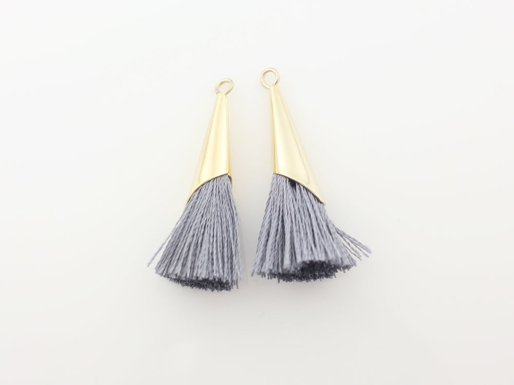 [T0002]2pcs/Corn Topped tassel/Brass/Gold/7x34mm