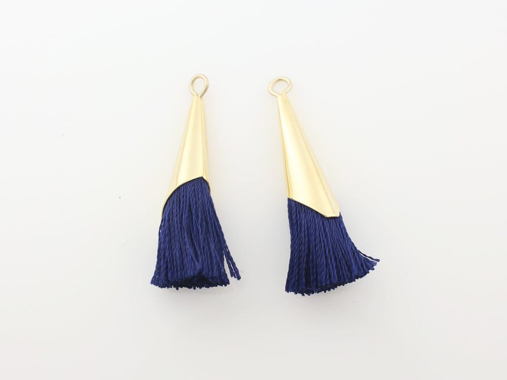 [T0002]2pcs/Corn Topped tassel/Brass/Gold/7x34mm