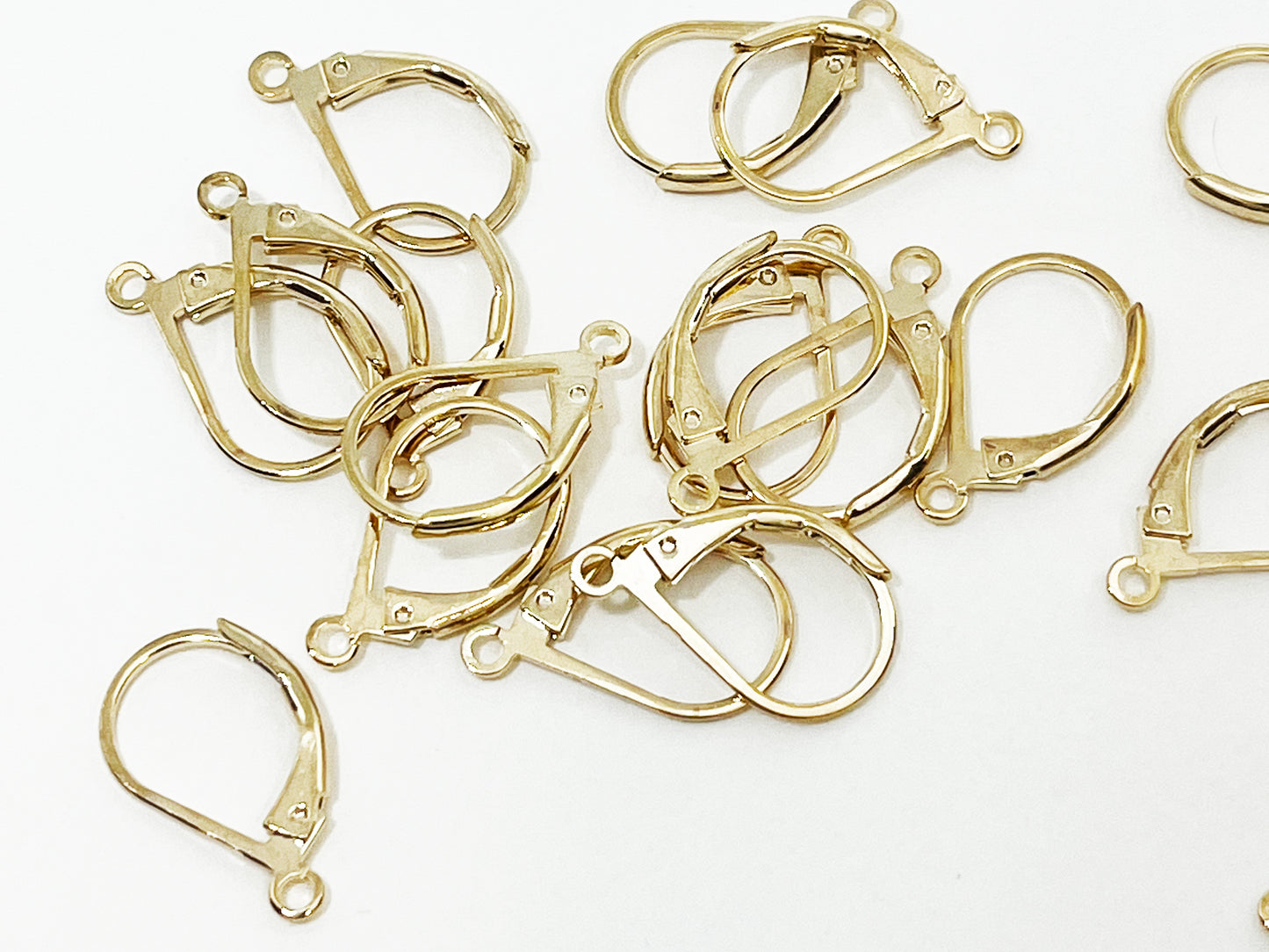 [B0012]10pcs/Lever Back Ear Hooks/Brass/Gold plated/15X10.5mm