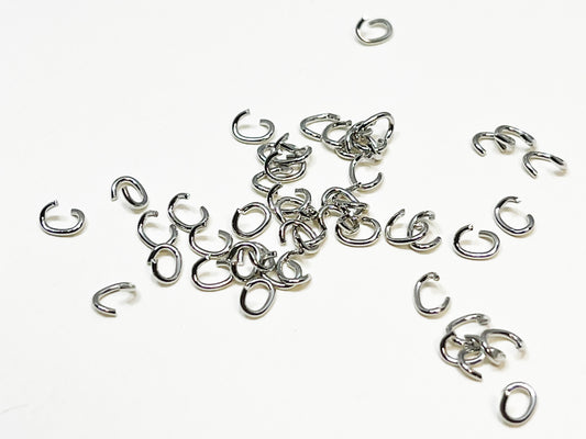 [B0014] 8g, approx 300pcs/C rings/Brass/Rhodium plated/0.6mm