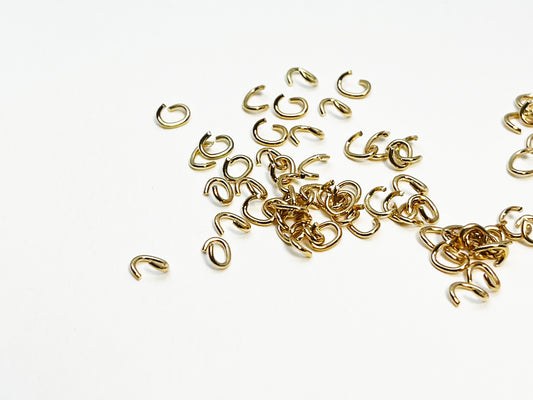 [B0014] 8g, approx 300pcs/C rings/Brass/Gold plated/0.6mm